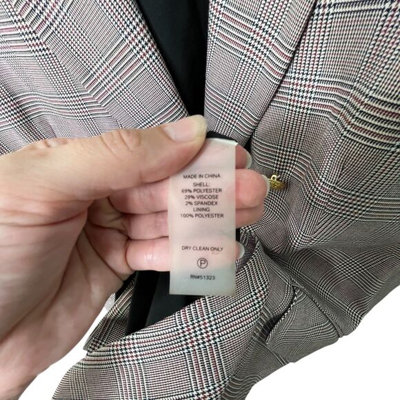 Court & Rowe Warwick Double-Breasted Houndstooth Plaid Blazer Sz 12 Gray Career - Picture 11 of 13